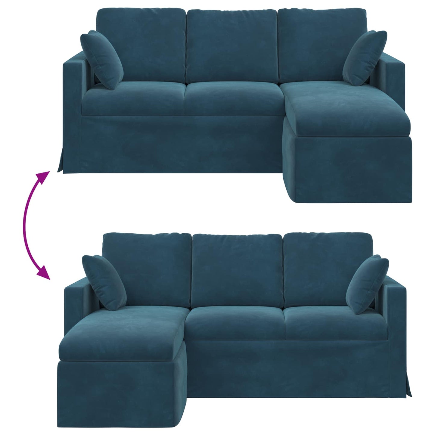 Divano Blu 178 x 134 x 80 cm Velluto | homemem39