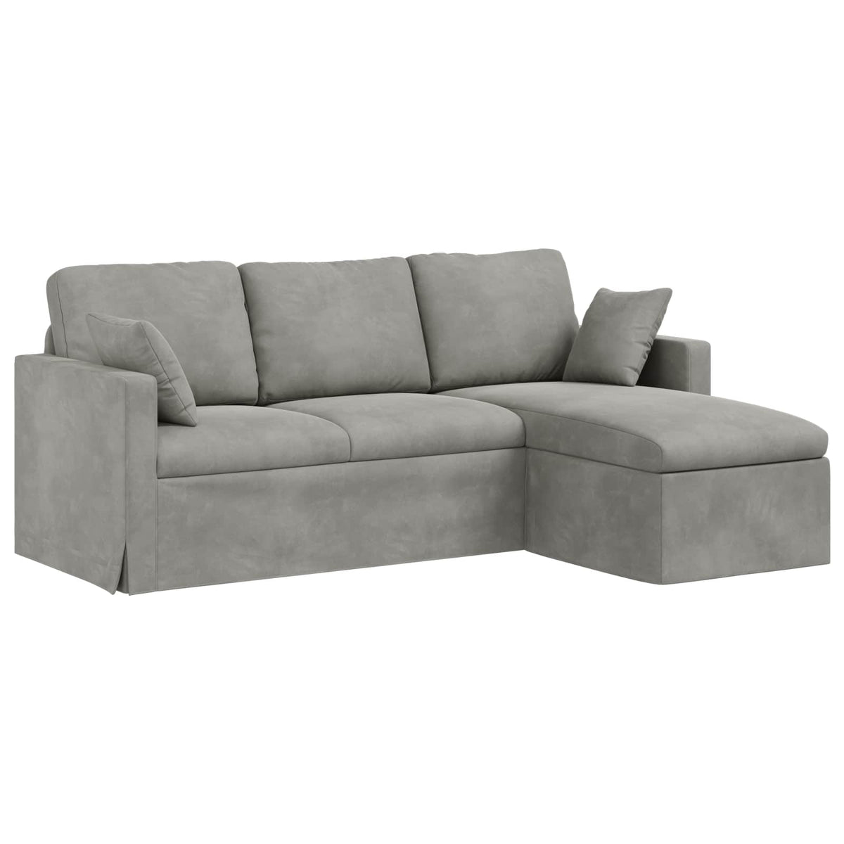 Divano Grigio chiaro 198 x 134 x 80 cm Velluto | homemem39
