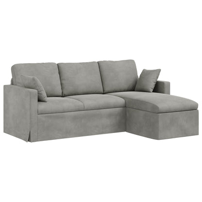 Divano Grigio chiaro 198 x 134 x 80 cm Velluto | homemem39