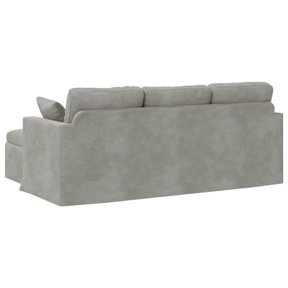 Divano Grigio chiaro 198 x 134 x 80 cm Velluto | homemem39