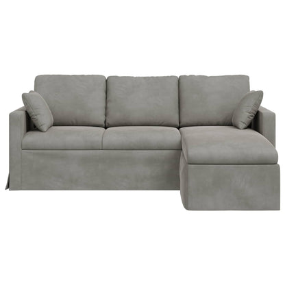 Divano Grigio chiaro 198 x 134 x 80 cm Velluto | homemem39