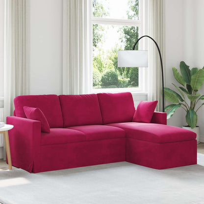 Divano Rosso Vino 198 x 134 x 80 cm Velluto
