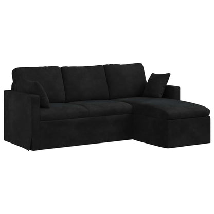 Divano Nero 198 x 134 x 80 cm Velluto | homemem39