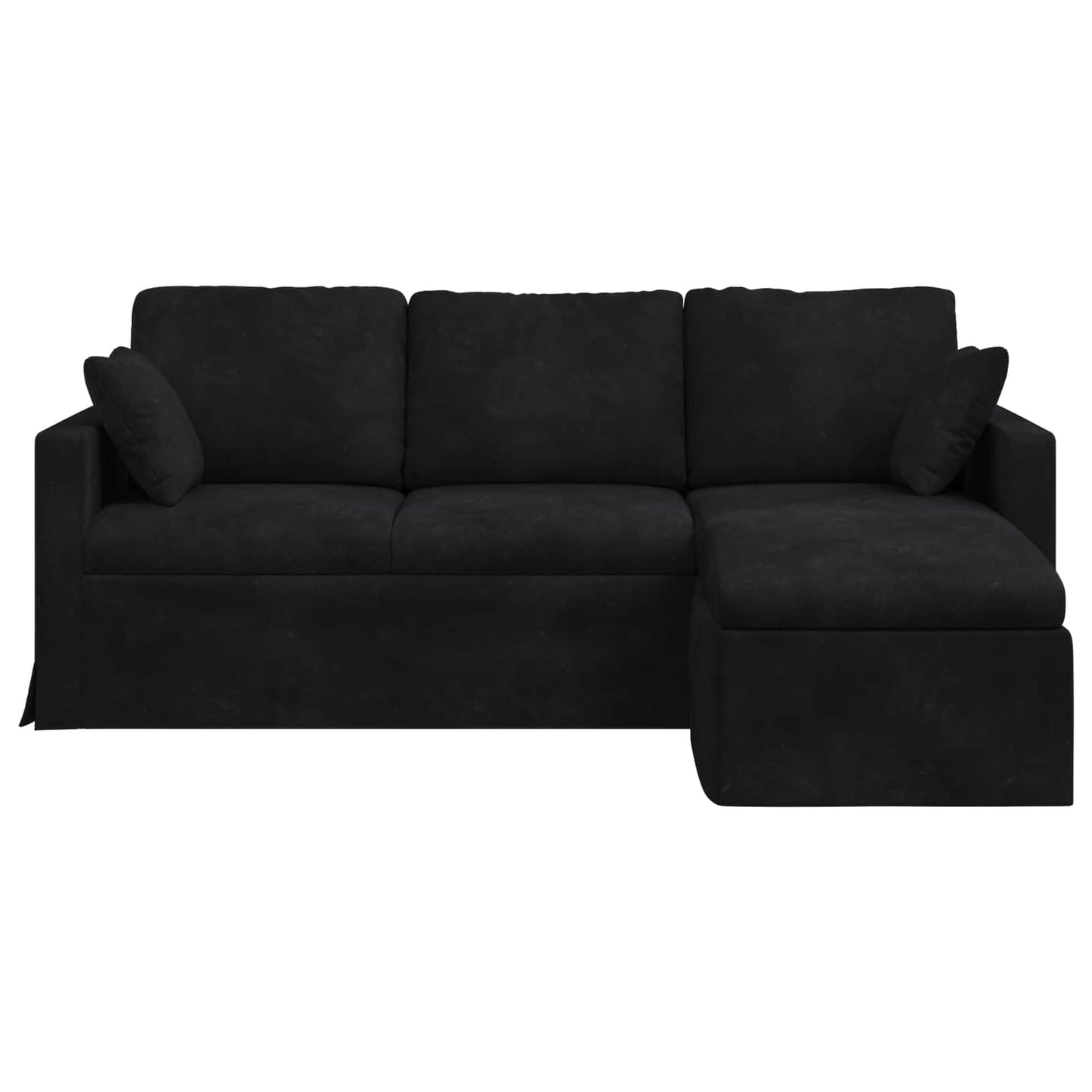 Divano Nero 198 x 134 x 80 cm Velluto | homemem39