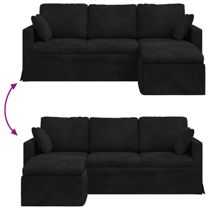 Divano Nero 198 x 134 x 80 cm Velluto | homemem39