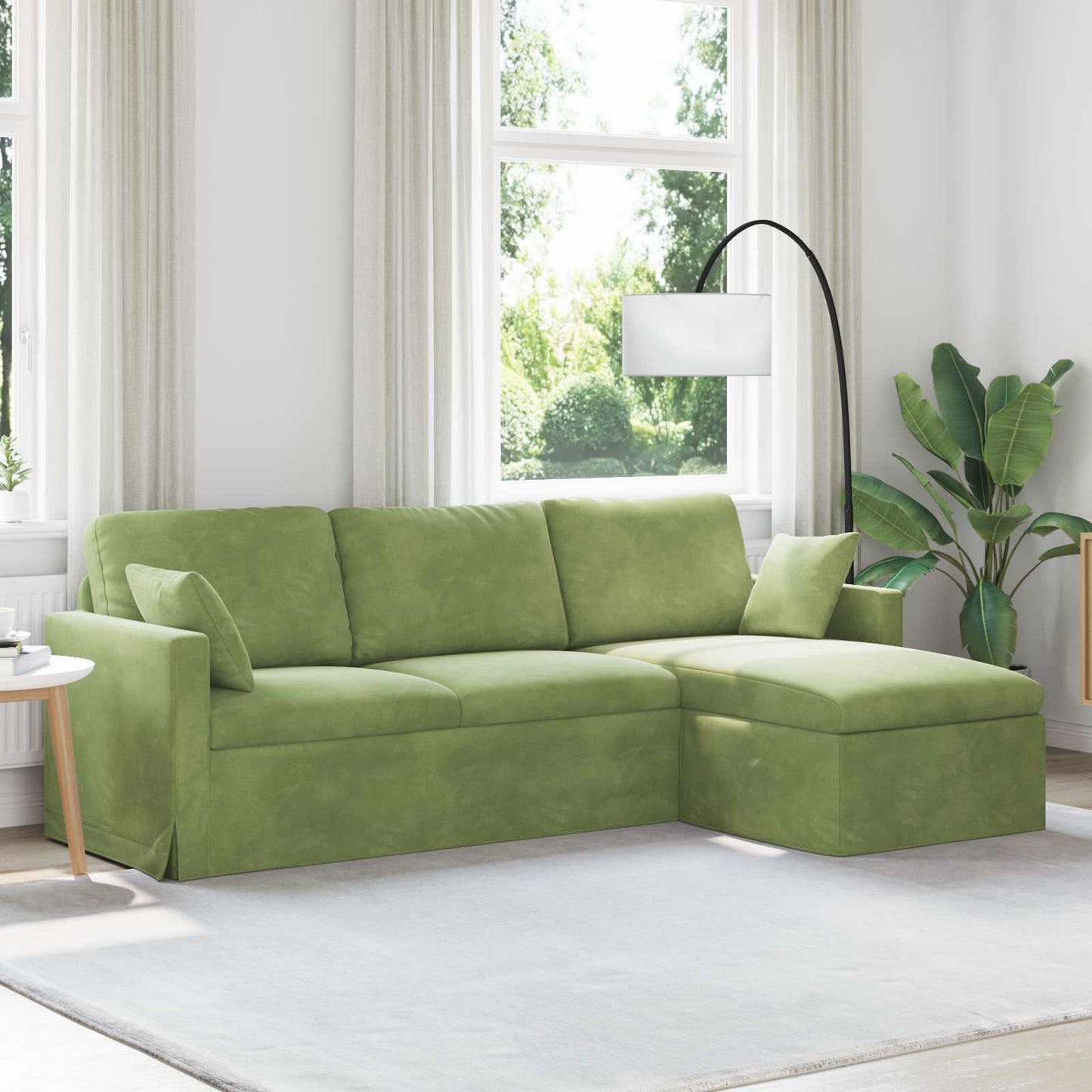 Divano Verde chiaro 228 x 134 x 80 cm Velluto