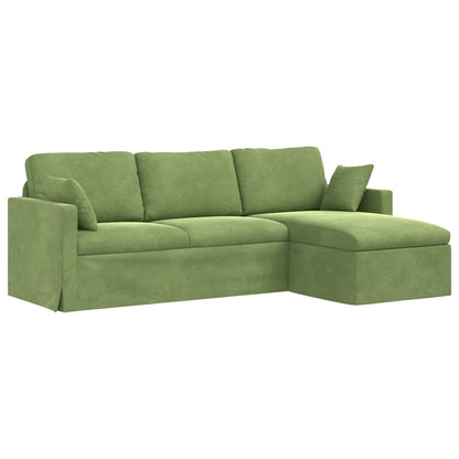 Divano Verde chiaro 228 x 134 x 80 cm Velluto