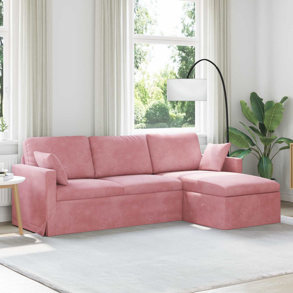 Divano Rosa 228 x 134 x 80 cm Velluto
