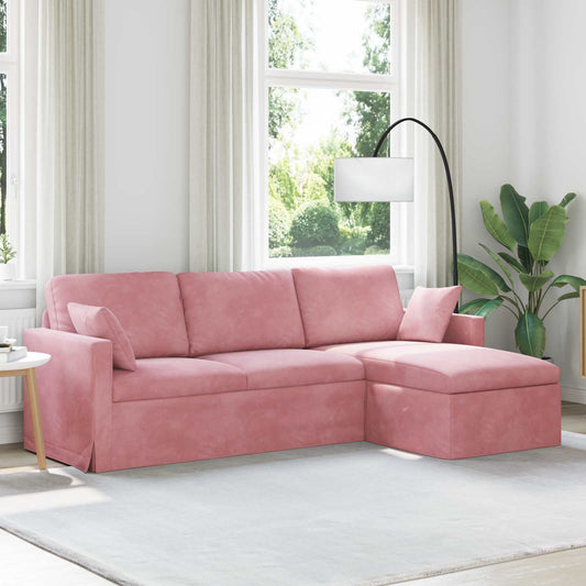 Divano Rosa 228 x 134 x 80 cm Velluto