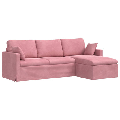 Divano Rosa 228 x 134 x 80 cm Velluto