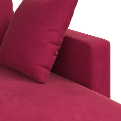 Divano Rosso Vino 228 x 134 x 80 cm Velluto | homemem39