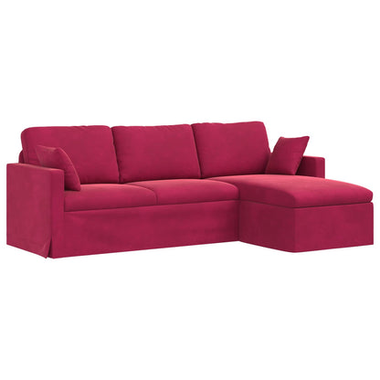 Divano Rosso Vino 228 x 134 x 80 cm Velluto | homemem39