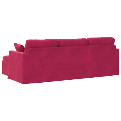 Divano Rosso Vino 228 x 134 x 80 cm Velluto | homemem39