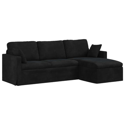 Divano Nero 228 x 134 x 80 cm Velluto | homemem39