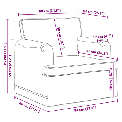 Divano Grigio chiaro 84 x 80 x 85 cm Tessuto | homemem39