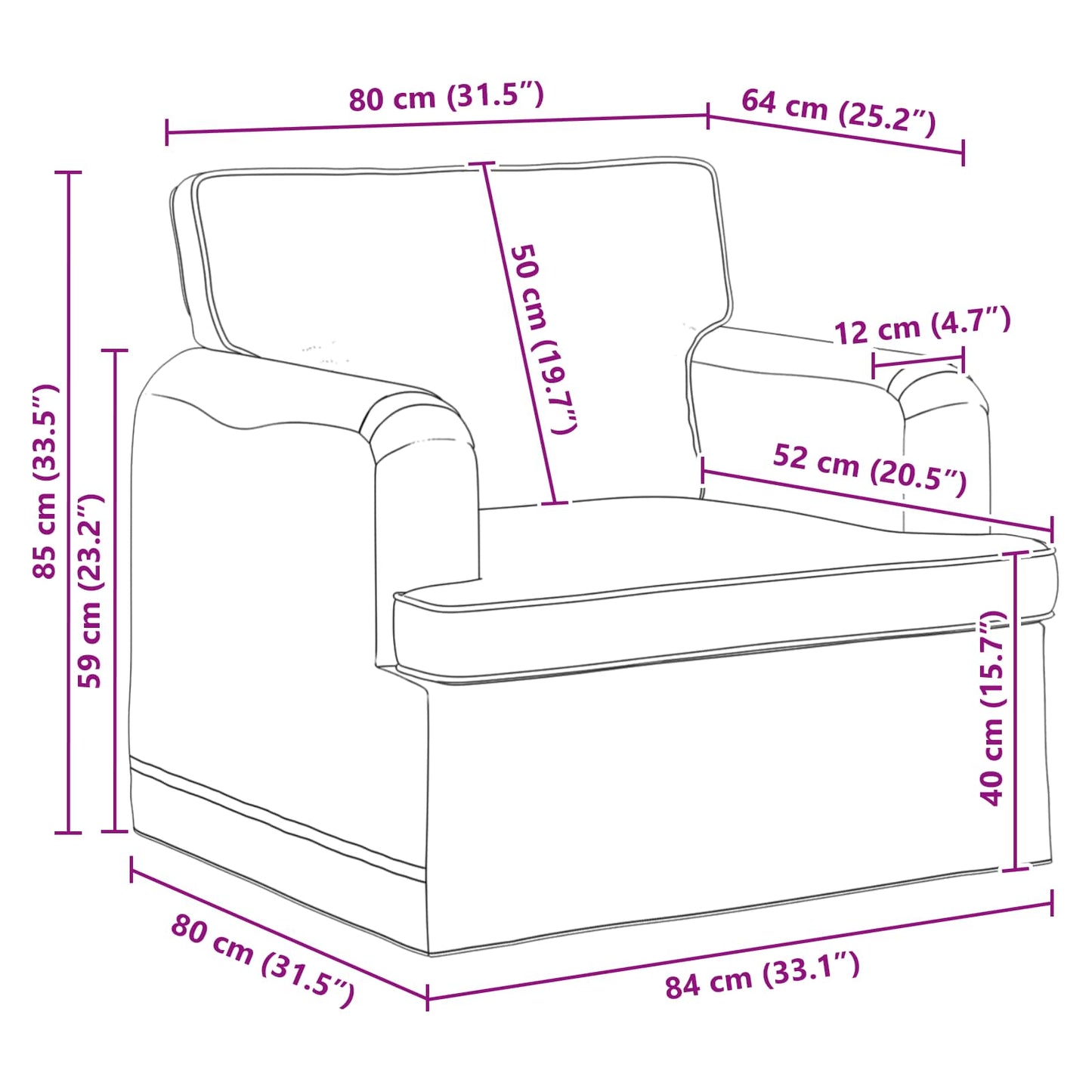 Divano Blu 84 x 80 x 85 cm Tessuto | homemem39