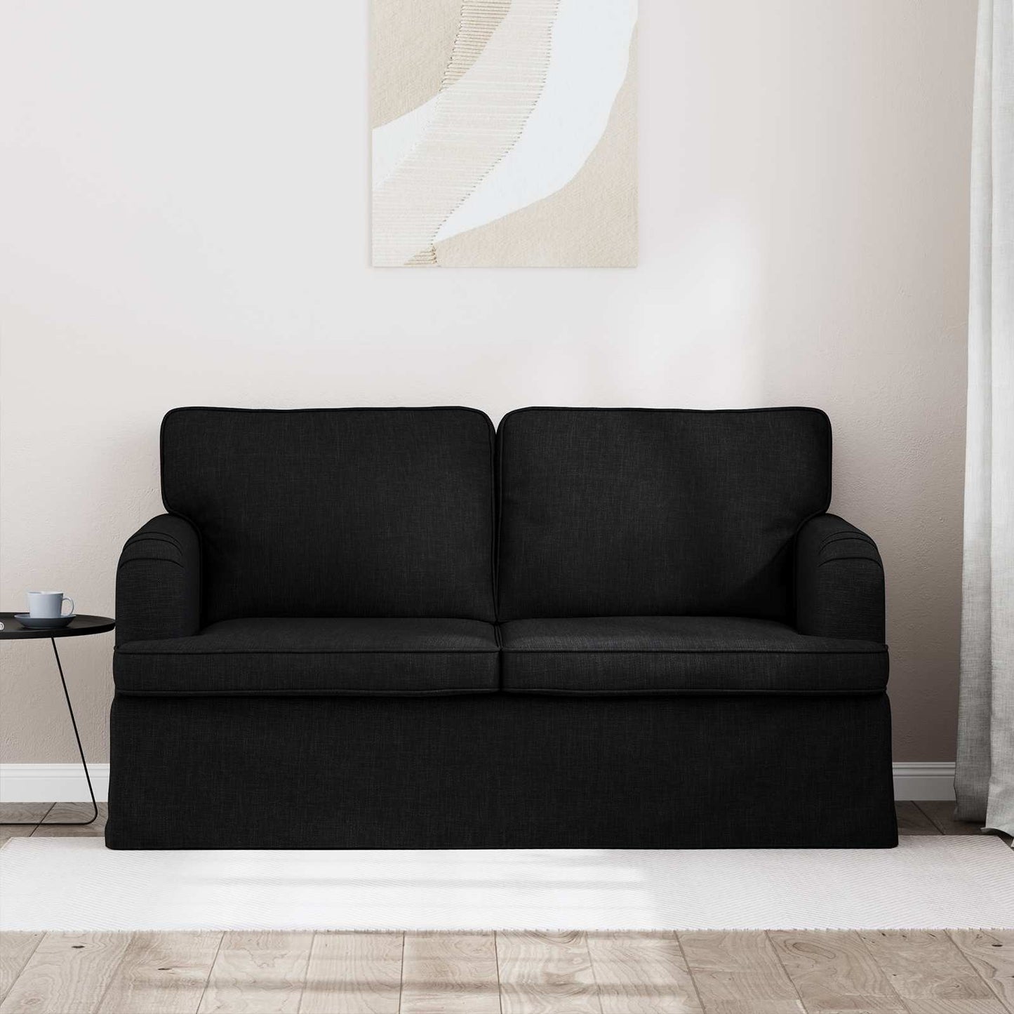 Divano Nero 144 x 80 x 85 cm Tessuto | homemem39