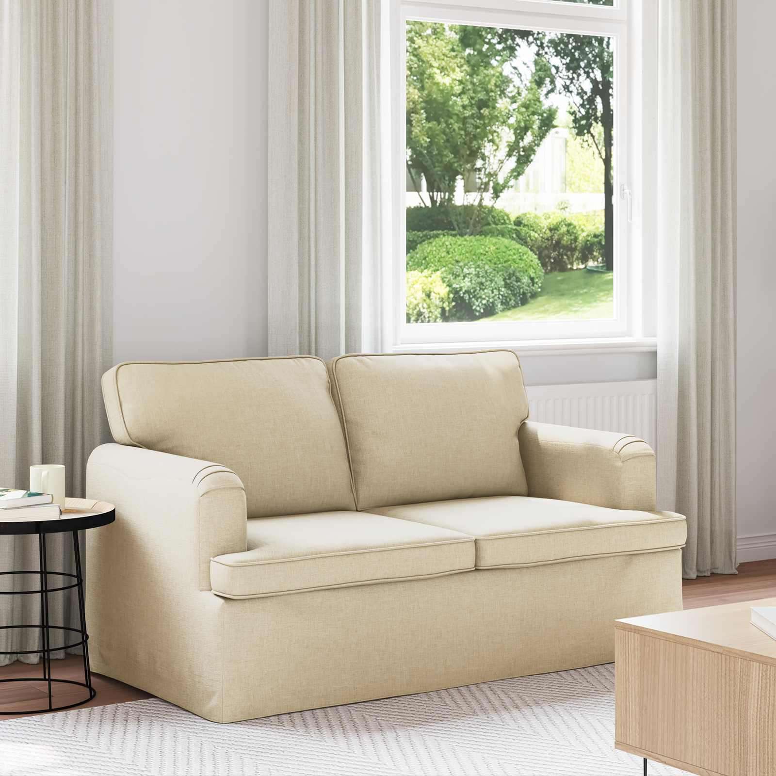 Divano Crema 144 x 80 x 85 cm Tessuto | homemem39