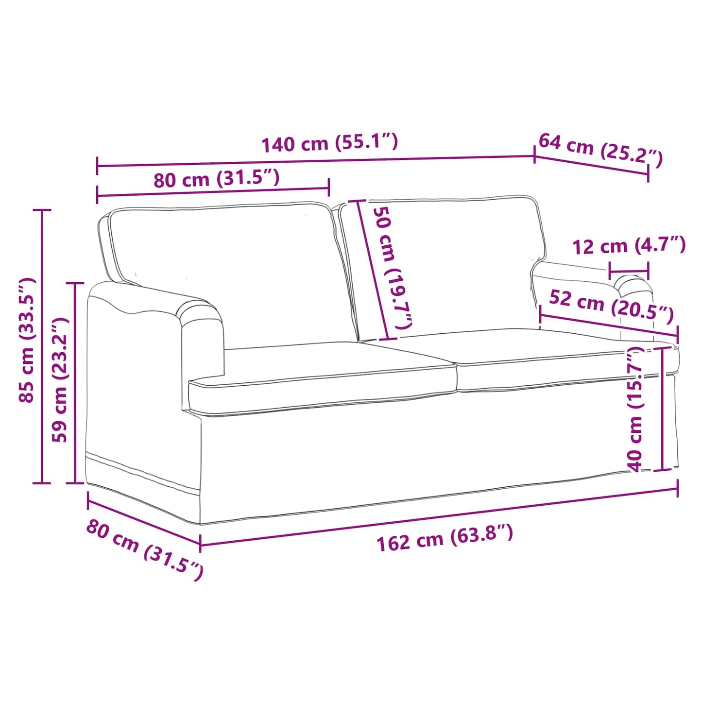 Divano Grigio scuro 162 x 80 x 85 cm Tessuto | homemem39