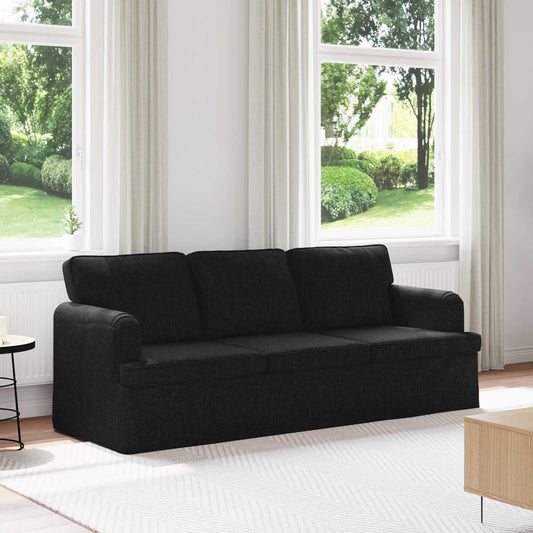 Divano Nero 201 x 80 x 85 cm Tessuto