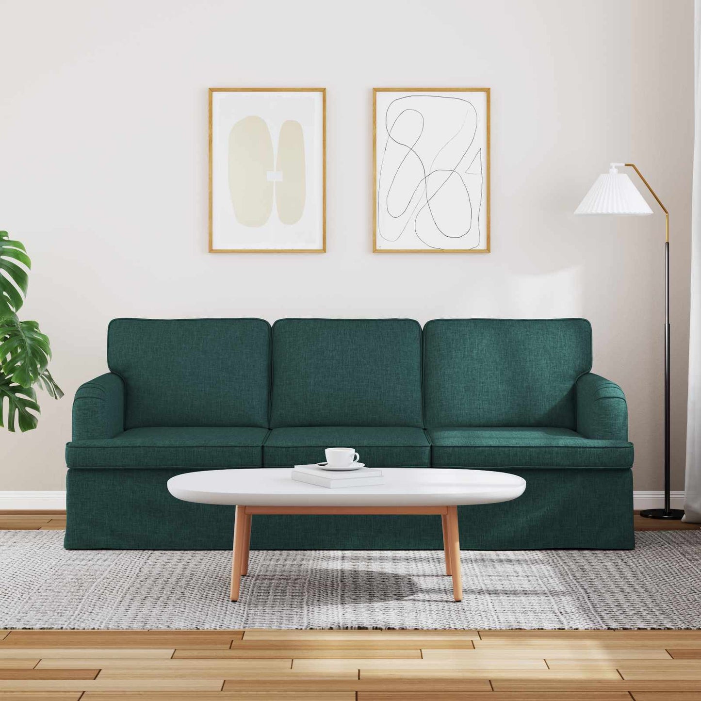 Divano Verde Scuro 201 x 80 x 85 cm Tessuto | homemem39