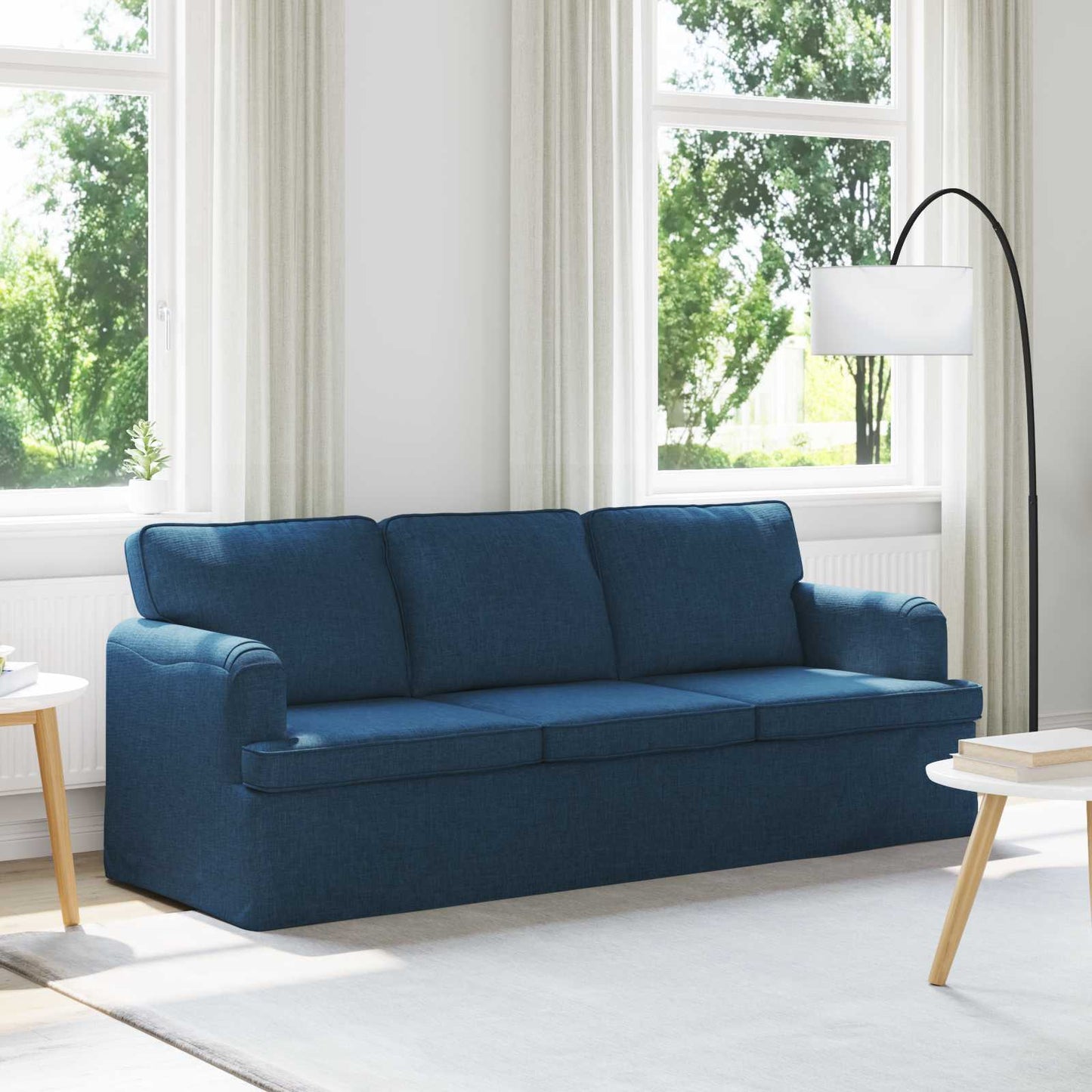 Divano Blu 201 x 80 x 85 cm Tessuto | homemem39