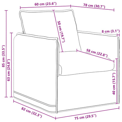 Divano Blu 75 x 82 x 85 cm Tessuto