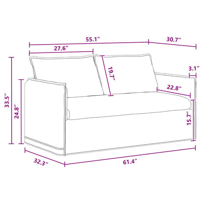 Divano Grigio scuro 156 x 82 x 85 cm Tessuto
