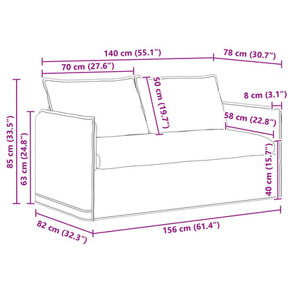 Divano Crema 156 x 82 x 85 cm Tessuto