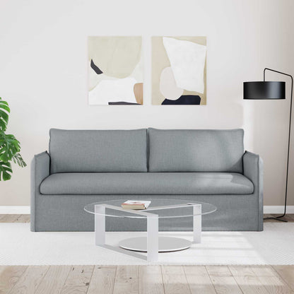 Divano Grigio chiaro 196 x 82 x 85 cm Tessuto
