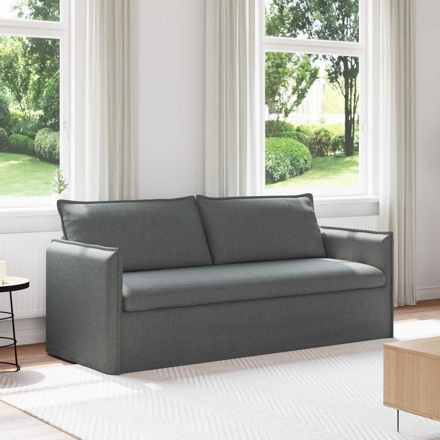 Divano Grigio scuro 196 x 82 x 85 cm Tessuto | homemem39