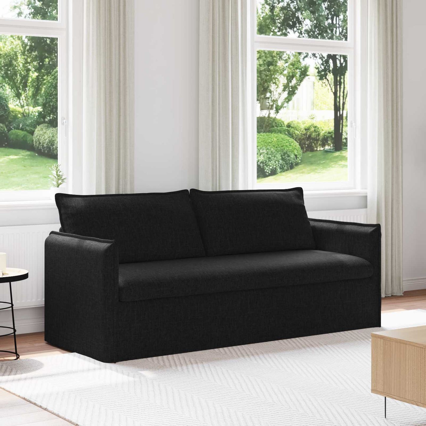 Divano Nero 196 x 82 x 85 cm Tessuto