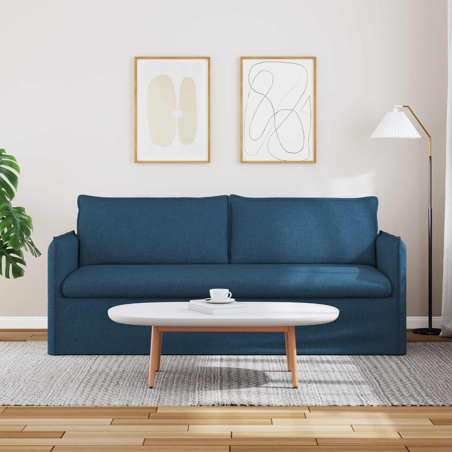 Divano Blu 196 x 82 x 85 cm Tessuto
