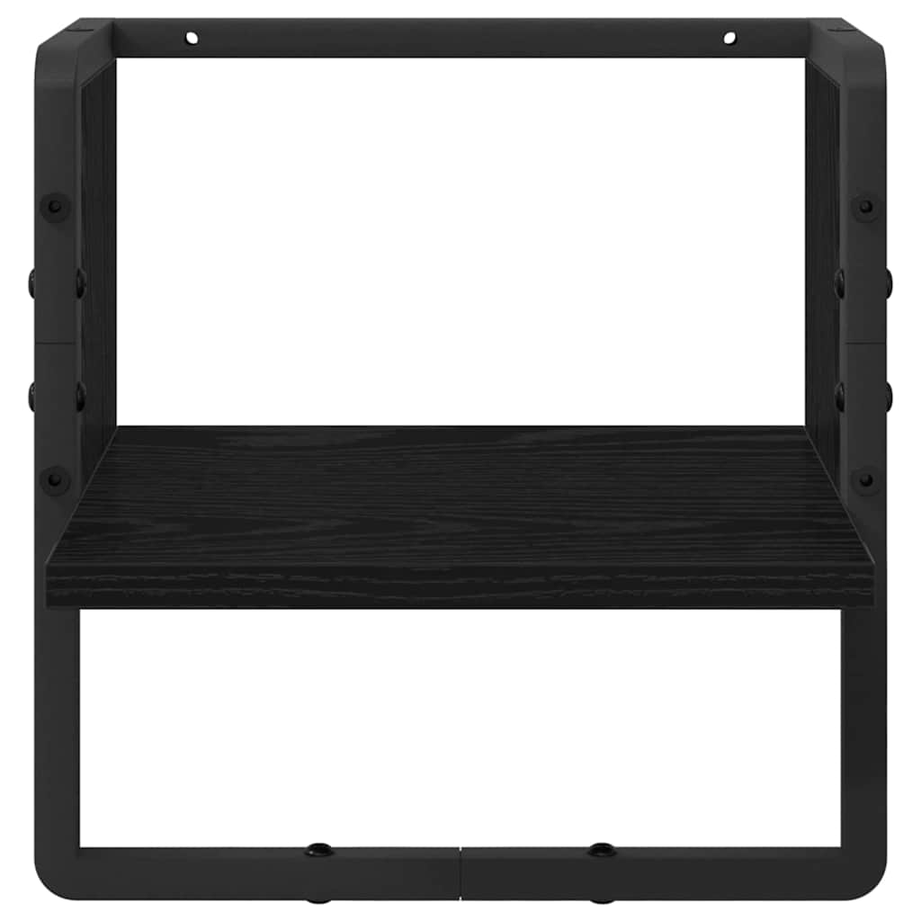 Scaffale da parete con lo scaffale Rovere Nero 30 x 25 x 30 cm