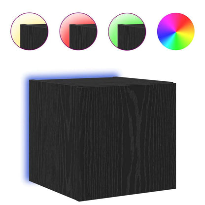 Mobile TV da parete 30,5 x 35 x 30 cm Rovere Nero