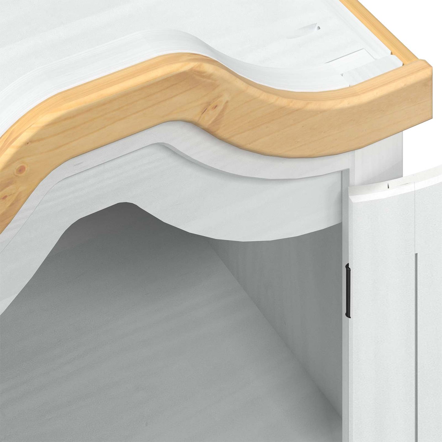 Armadi con lo scaffale Bianco 55 x 52 x 170 cm Pino massello | homemem39