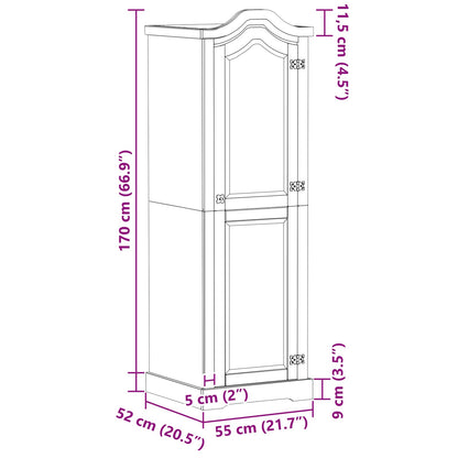 Armadi con lo scaffale Bianco 55 x 52 x 170 cm Pino massello | homemem39