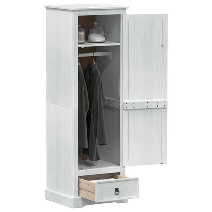 Armadi con cassetto Bianco 55 x 50 x 170 cm Pino massello | homemem39