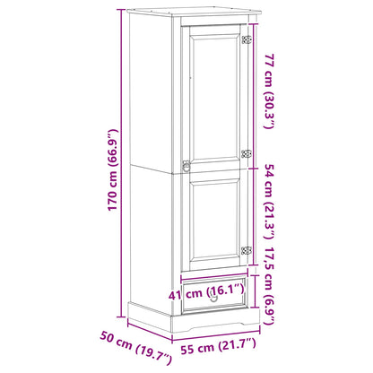 Armadi con cassetto Bianco 55 x 50 x 170 cm Pino massello | homemem39