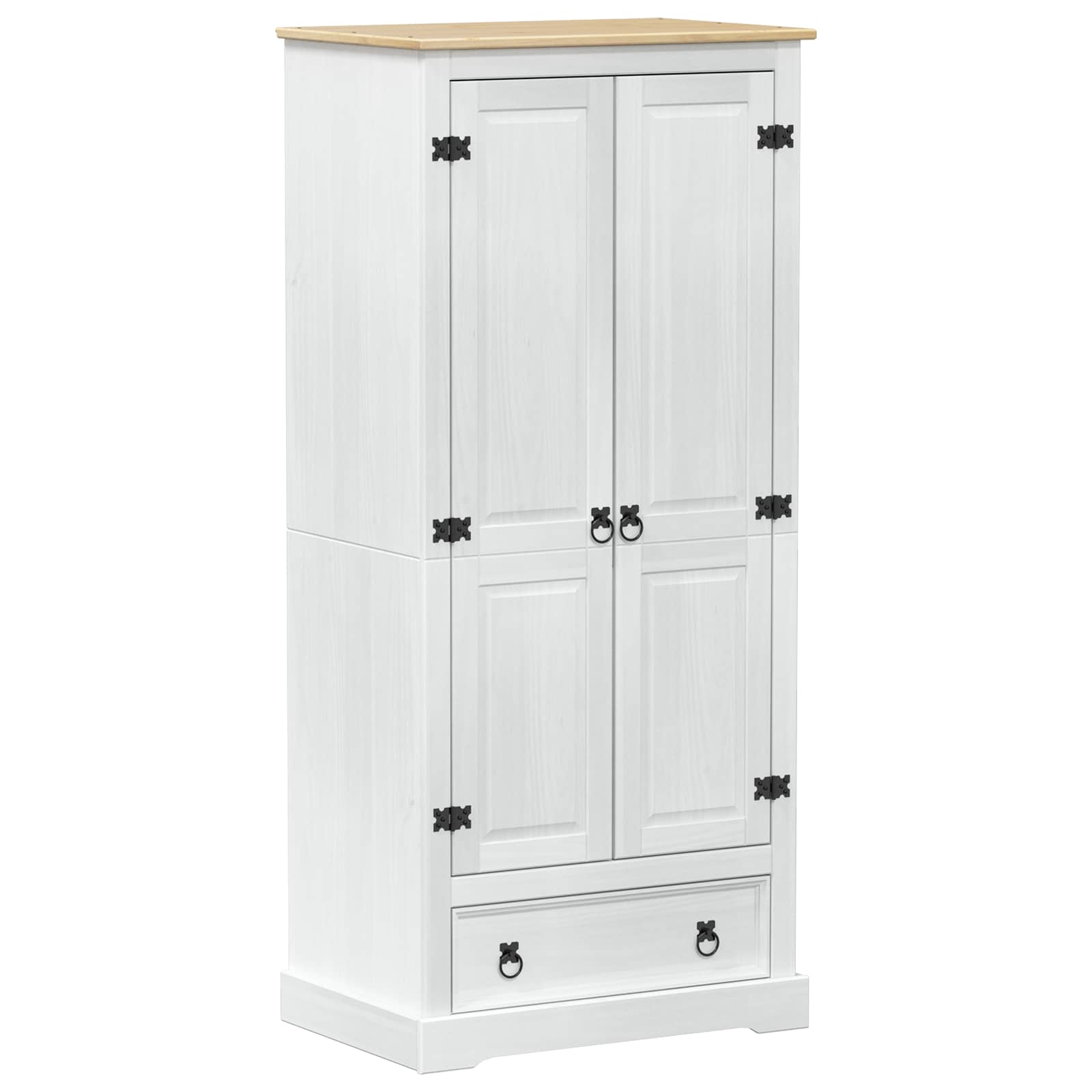 Armadi con cassetto Bianco 76 x 50 x 170 cm Pino massello | homemem39