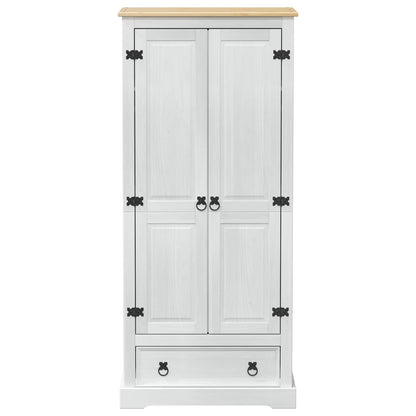 Armadi con cassetto Bianco 76 x 50 x 170 cm Pino massello | homemem39