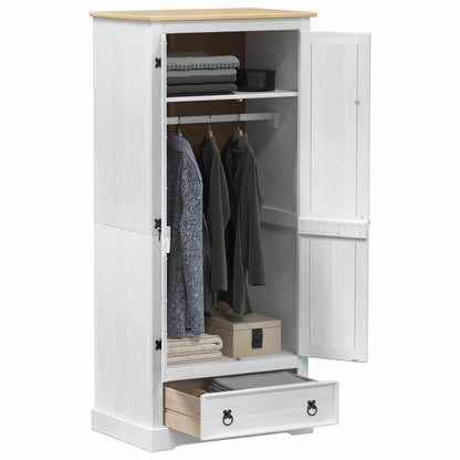 Armadi con cassetto Bianco 76 x 50 x 170 cm Pino massello | homemem39
