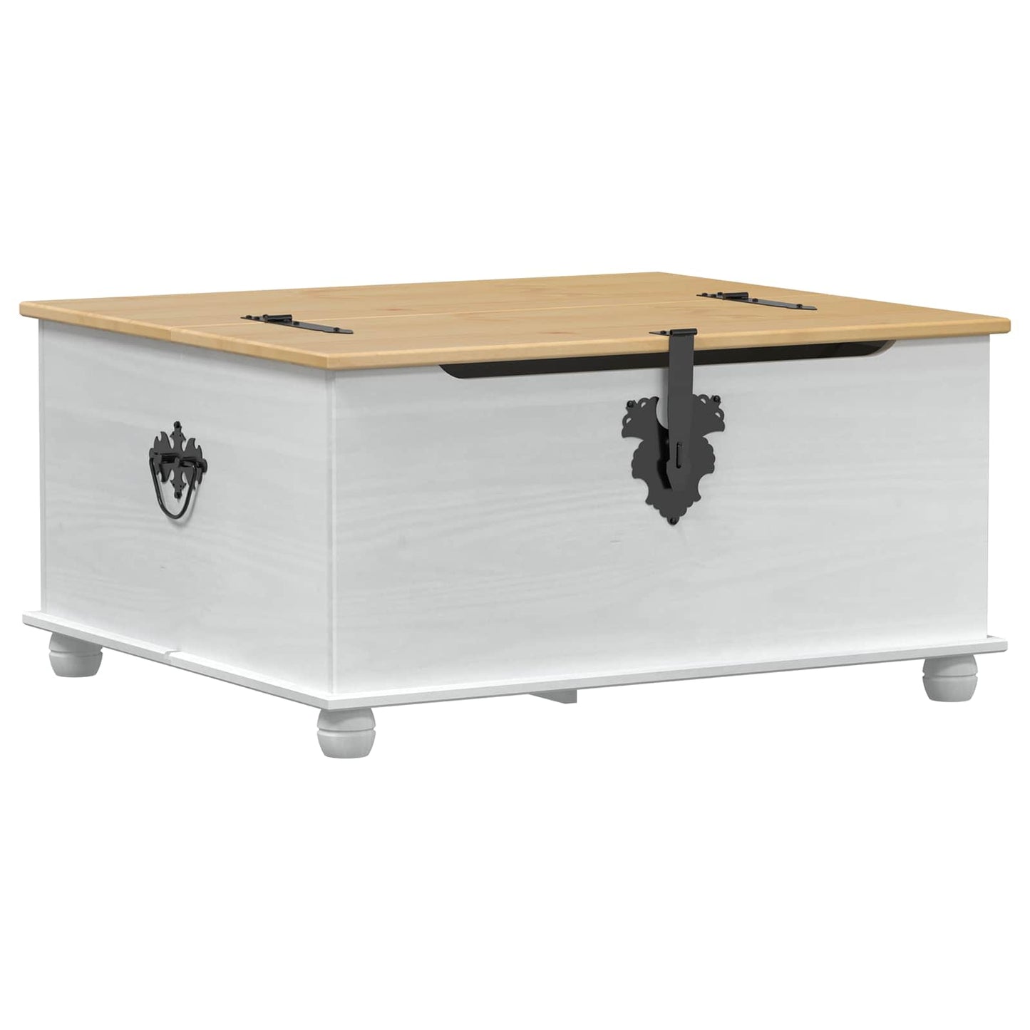 storage box con cassetto Bianco 90 x 78 x 45 cm Pino massello | homemem39