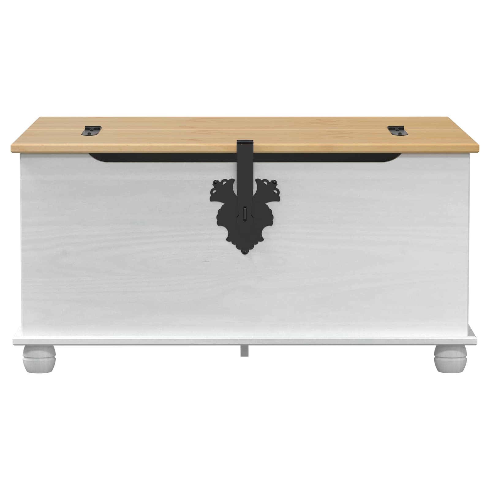 storage box con cassetto Bianco 90 x 78 x 45 cm Pino massello | homemem39