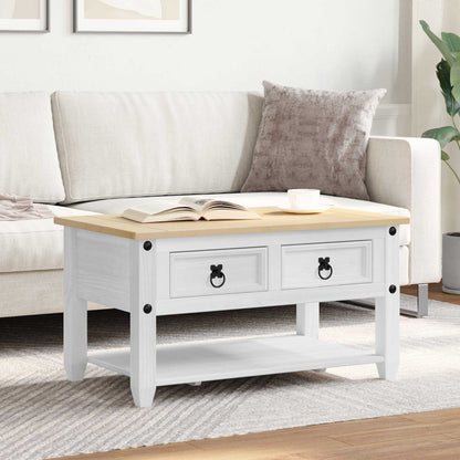 Tavolino da salotto Bianco 85 x 50 x 45 cm Pino massello | homemem39