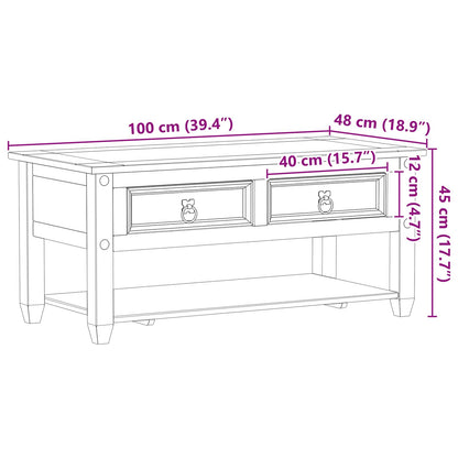 Tavolino da salotto con cassetto Bianco 100 x 48 x 45 cm | homemem39