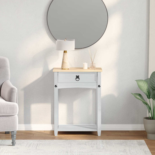 Tavolo Consolle Bianco 55 x 35 x 73 cm Pino massello | homemem39