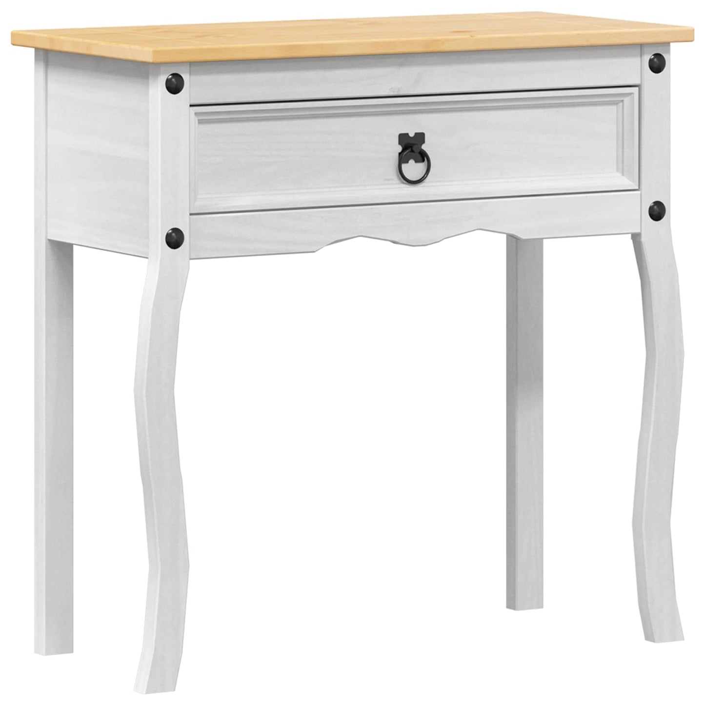 Tavolo Consolle Bianco 73 x 35 x 73 cm Pino massello | homemem39