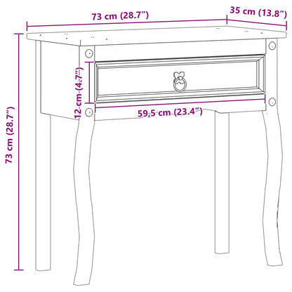 Tavolo Consolle Bianco 73 x 35 x 73 cm Pino massello | homemem39