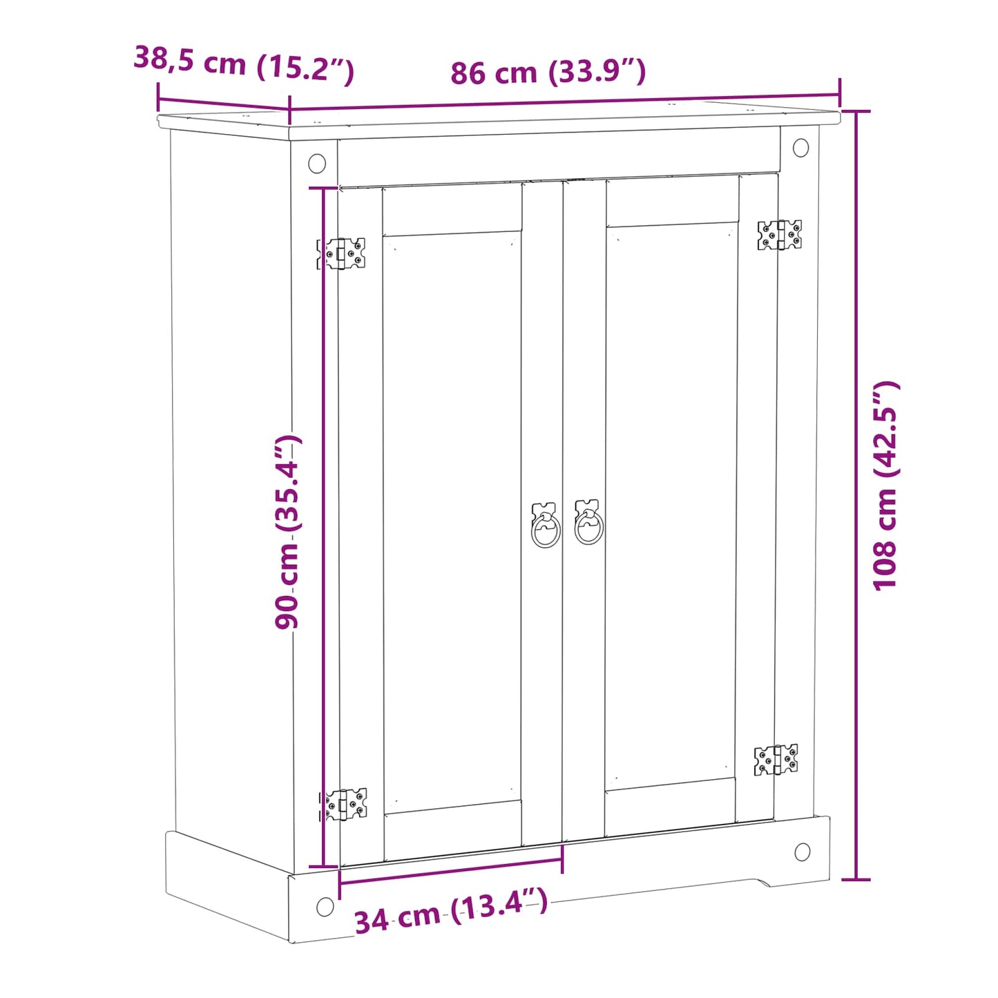 Mobile per scarpe Bianco 86 x 38,5 x 108 cm Pino massello | homemem39